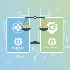 Healthcare in Japan illustration - nhi vs shakai hoken