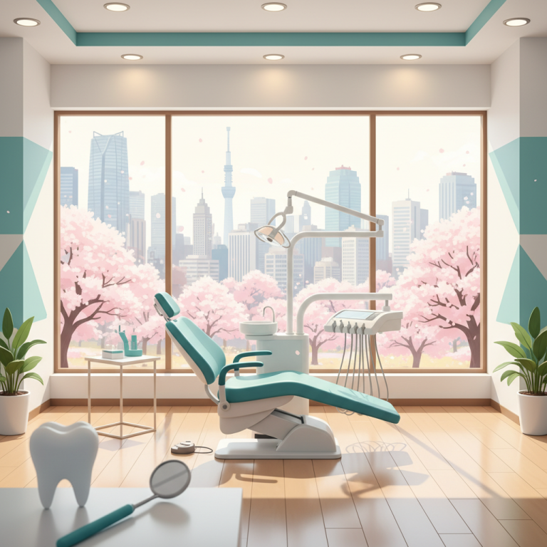 Healthcare in Japan illustration - shinjuku dentists